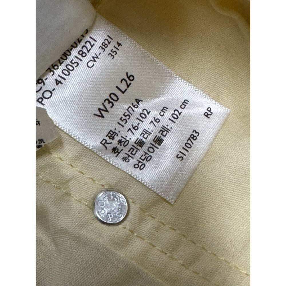 NWT Levi's 501 Women's Jeans 30x26 High-Rise Cropped Straight Button Fly Yellow - Picture 5 of 10